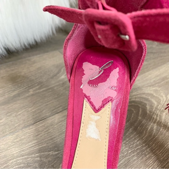 Brian Atwood Tosca Heels Open toe Tassel Ankle Strap Sandal Stiletto Pumps Pink - Picture 11 of 13